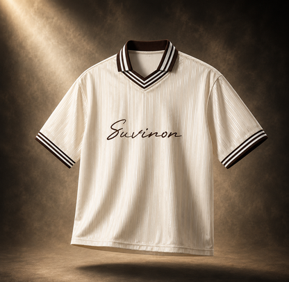 Contrast Stripes Polo Collar T-Shirt