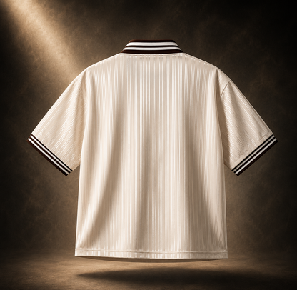 Contrast Stripes Polo Collar T-Shirt