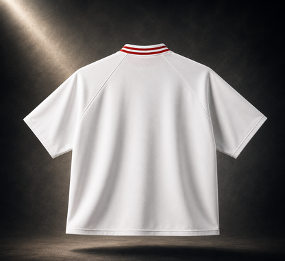 Contrast Lapel Collar Boxy T-Shirt