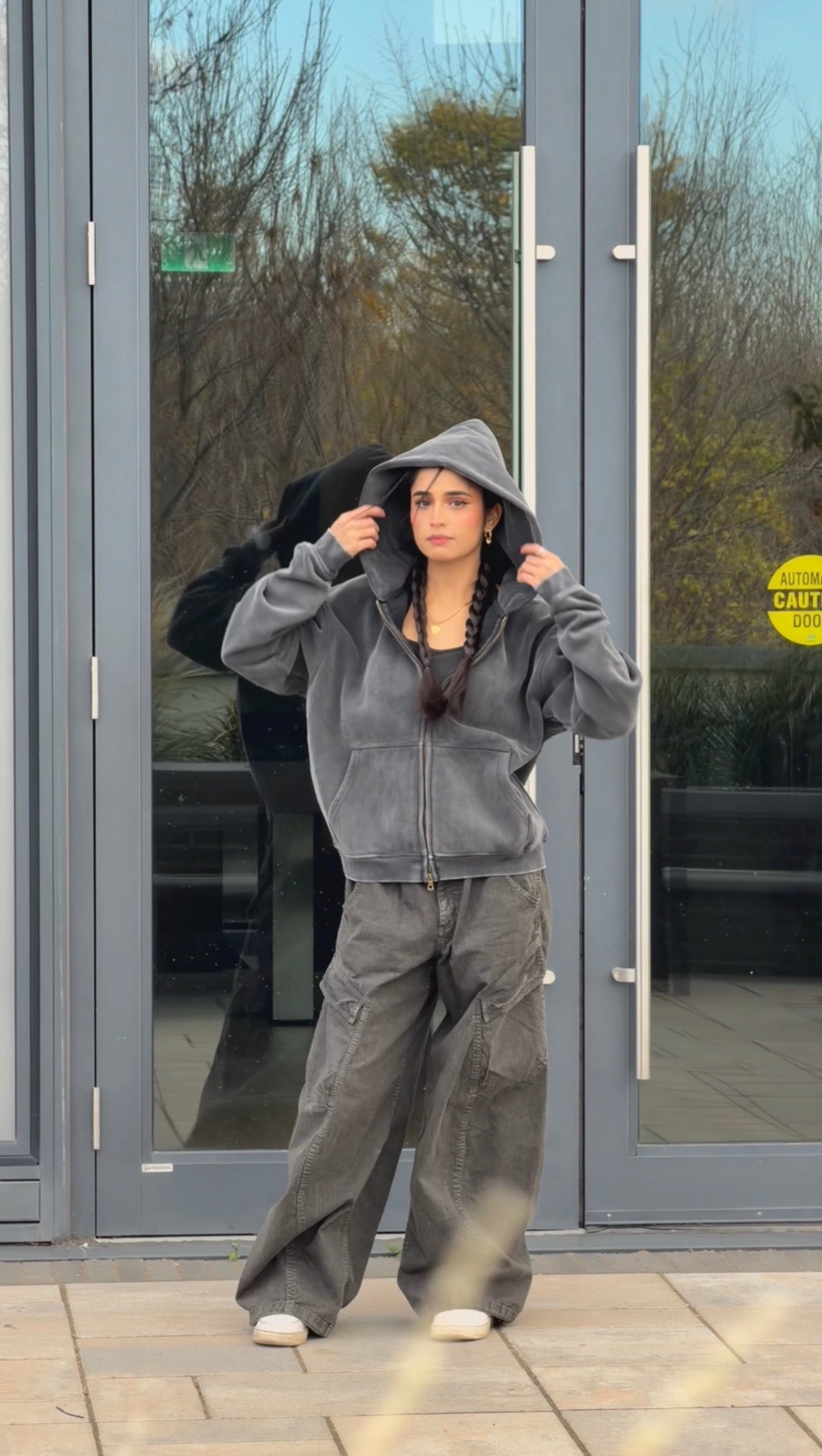 Zip-Through Boxy Fleece Hoodie