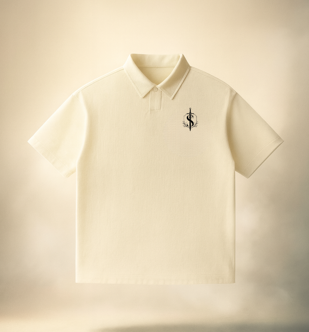 Loose Cotton Short-Sleeve Polo Shirt